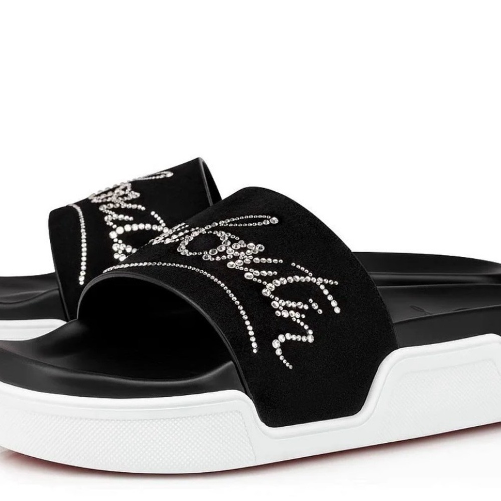 Bling Slides 🖤Louboutin 41 NWT